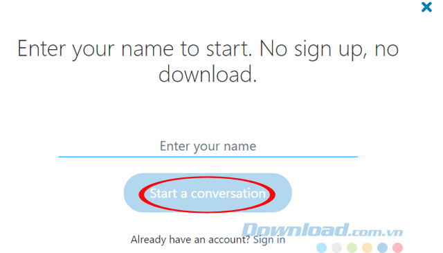Nhập tên người dùng