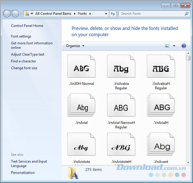 Các font chữ trên máy tính Các font chữ trên máy tính