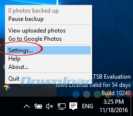 Nhấn vào Settings Nhấn vào Settings