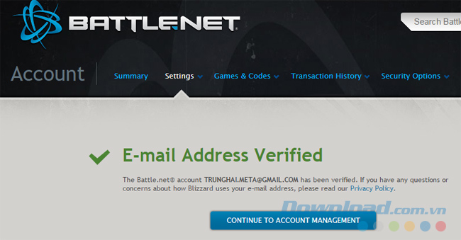 Xác nhận tài khoản