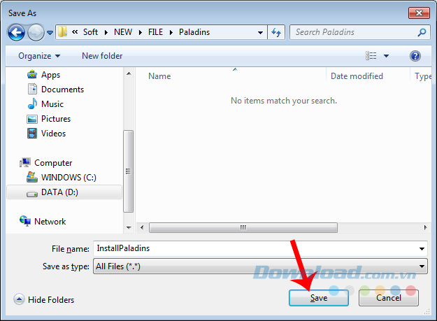 Lưu file cài Lưu file cài