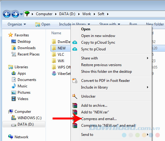 Chuột phải vào file Chuột phải vào file