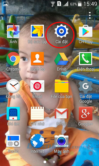 Truy cập Cài đặt