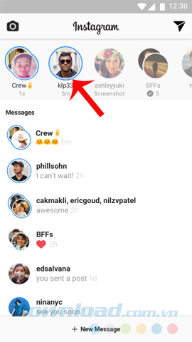 Bạn bè gửi tin nhắn đến bạn