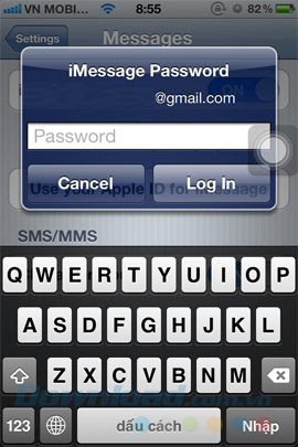 Điền mật khẩu