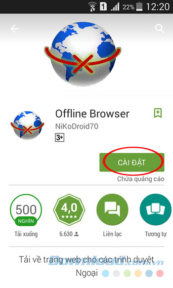 Cài đặt Offline Browser