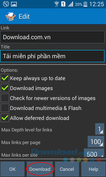 Download trang web