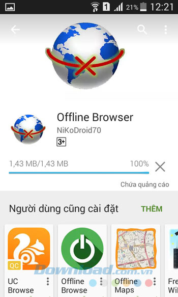 Quá trình cài đặt Offline Browser