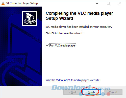 Kết thúc cài đặt VLC 360