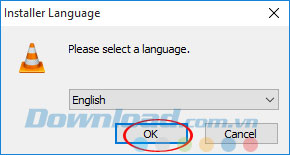 Lựa chọn ngôn ngữ cài đặt VLC 360