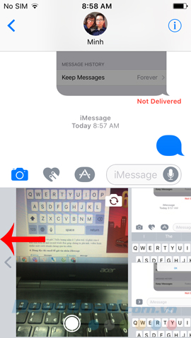 Vuốt sang bên trái