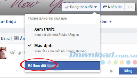Bỏ theo dõi trang web