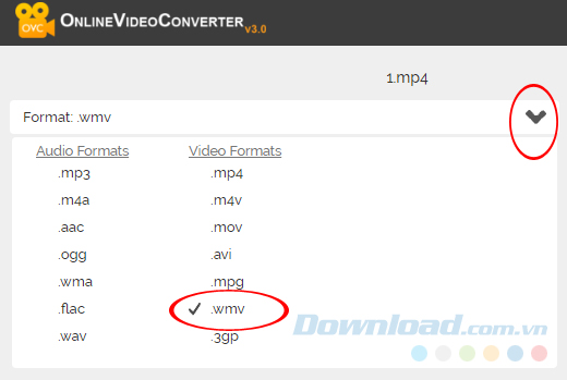 Chọn định dạng Chọn định dạng