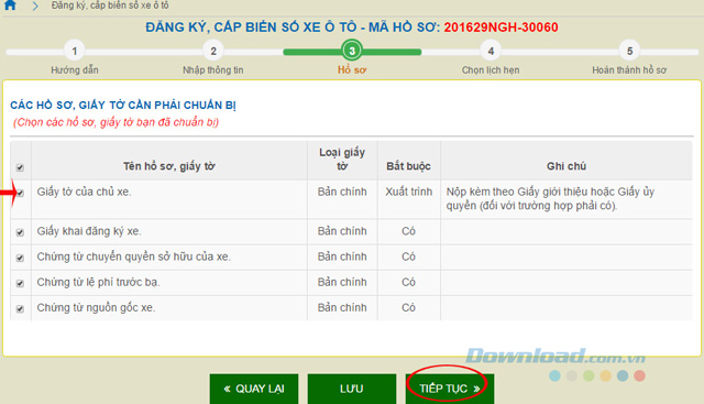 Hồ sơ đăng ký xe ô tô