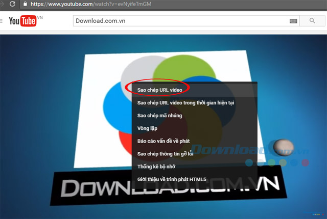 Sao chép URL YouTube