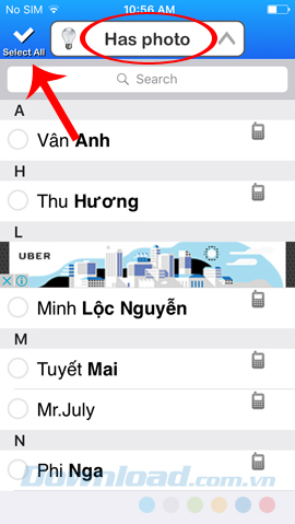 Chọn toàn bộ người trong nhóm