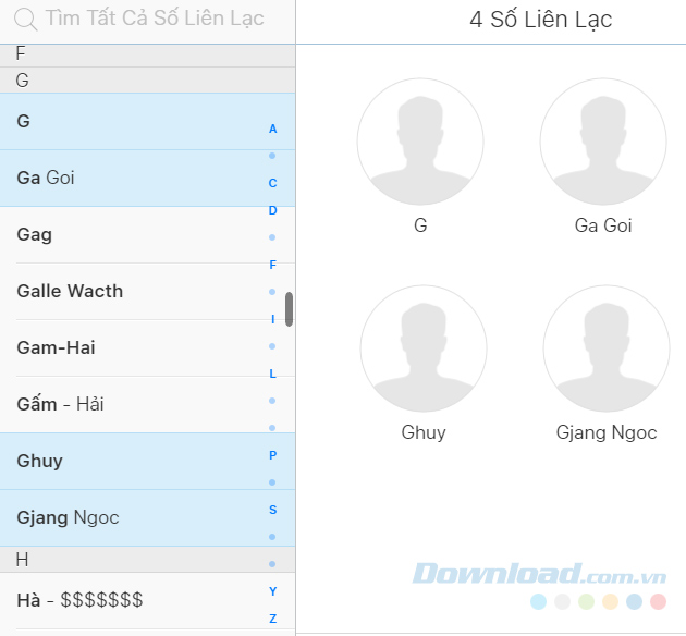 Chọn tên cần xóa