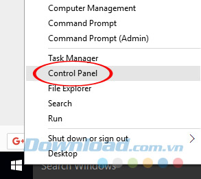 Nhấn vào Control Panel Nhấn vào Control Panel