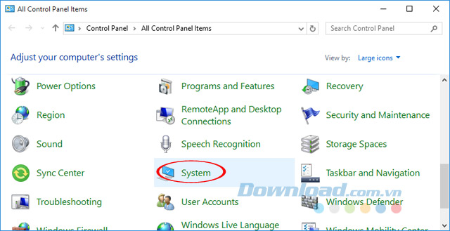 Cửa sổ All Control Panel Items Cửa sổ All Control Panel Items