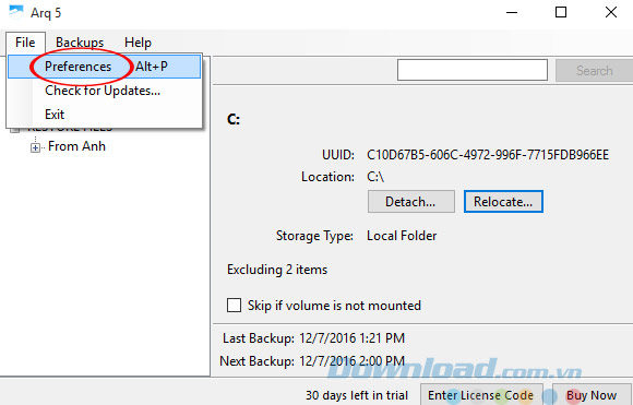 Nhấn vào Preferences Nhấn vào Preferences