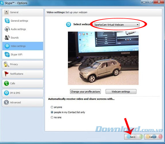Cài đặt webcam Cài đặt webcam