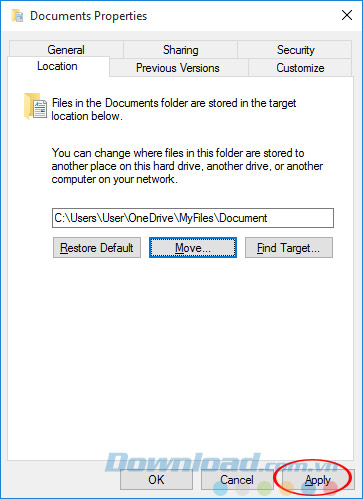 Click chọn Apply. Click chọn Apply.
