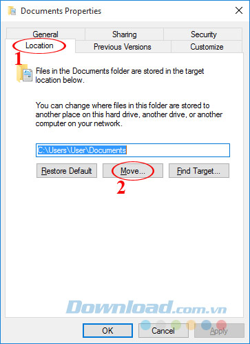 Nhấn vào Move Nhấn vào Move