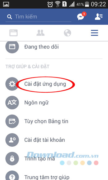 Cài đặt Facebook