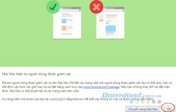 Xác nhận thêm tài khoản người dùng