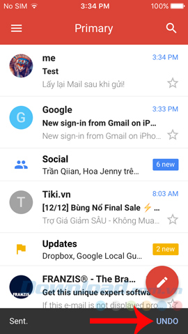 Undo mail Undo mail