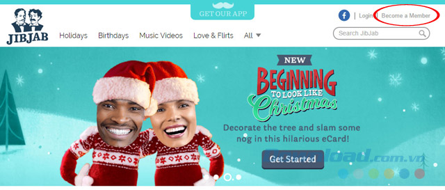 Giao diện chính JibJab Giao diện chính JibJab