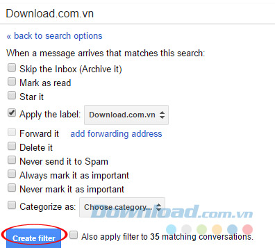 Create Filter Create Filter