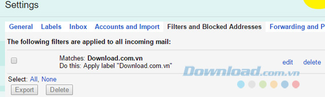 Bộ lọc xuất hiện Bộ lọc xuất hiện