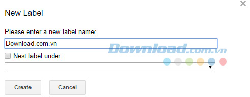 Đặt tên Label mới Đặt tên Label mới