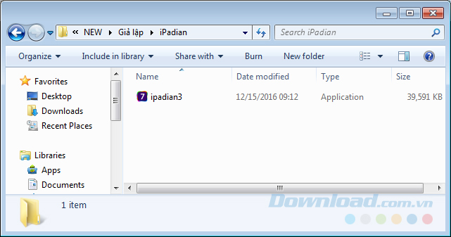 Thư mục lưu file cài