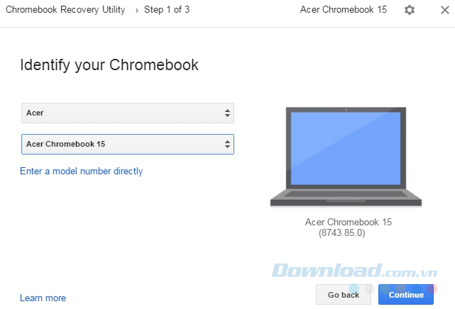 Nhấp vào Continue Nhấp vào Continue