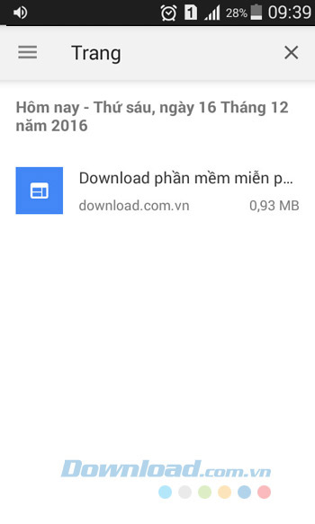 Danh sách những trang tải xuống
