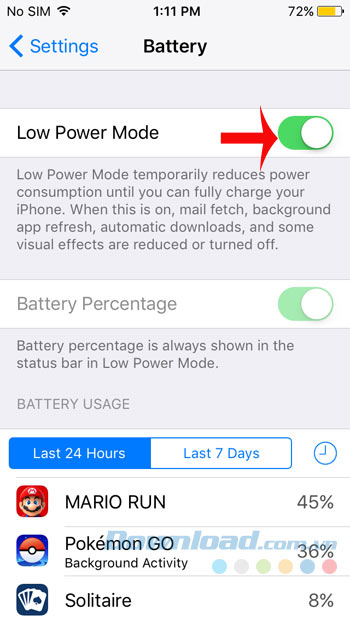 Chế độ sử dụng năng lượng thấp