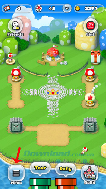 Giao diện chính game Super Mario Run