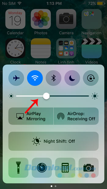 Giảm độ sáng màn hình