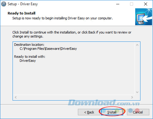 Bắt đầu cài đặt DriverEasy Bắt đầu cài đặt DriverEasy