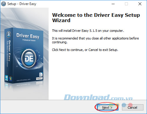Bắt đầu cài đặt DriverEasy Bắt đầu cài đặt DriverEasy