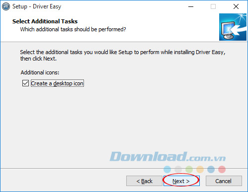 Tạo icon DriverEasy ngoài màn hình desktop