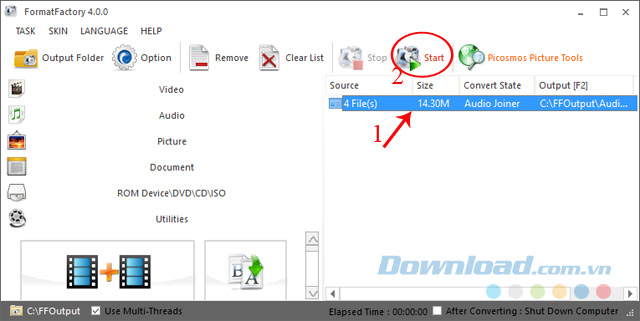 Bắt đầu ghép nhạc