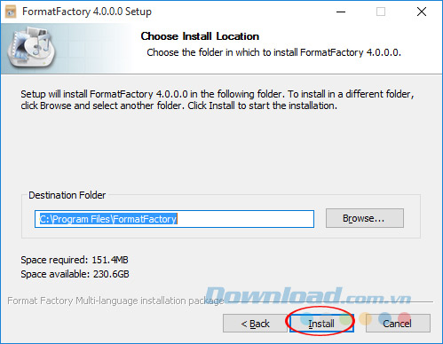 Cài đặt FormatFactory