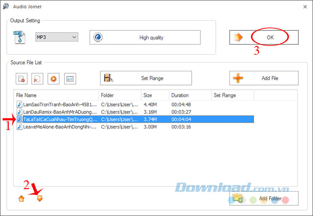 Chuyển vị trí bài hát
