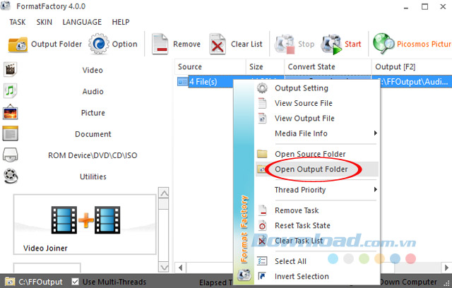 Mở đường dẫn lưu file