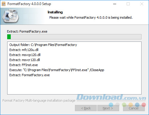 Quá trình cài đặt FormatFactory