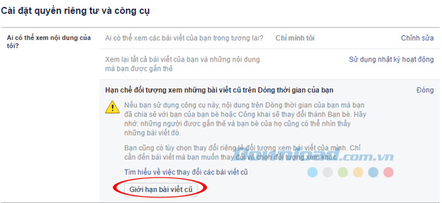 Giới hạn bài viết cũ