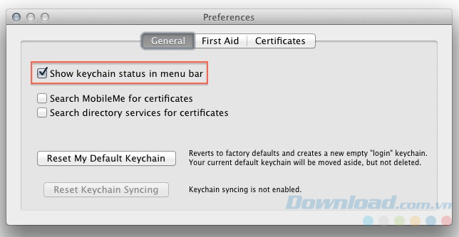 Show keychain Show keychain
